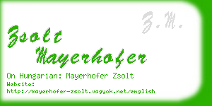 zsolt mayerhofer business card